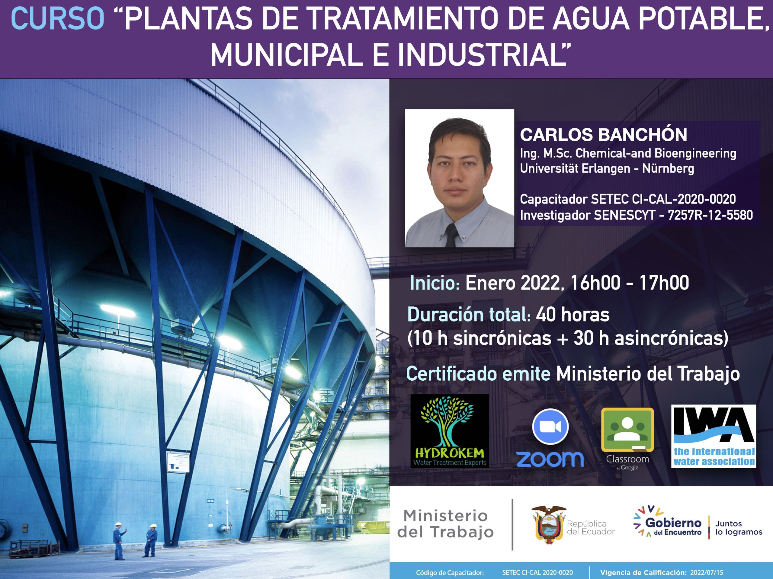 Curso de capacitación en plantas de tratamiento